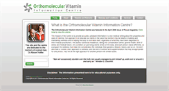 Desktop Screenshot of orthomolecularvitamincentre.com